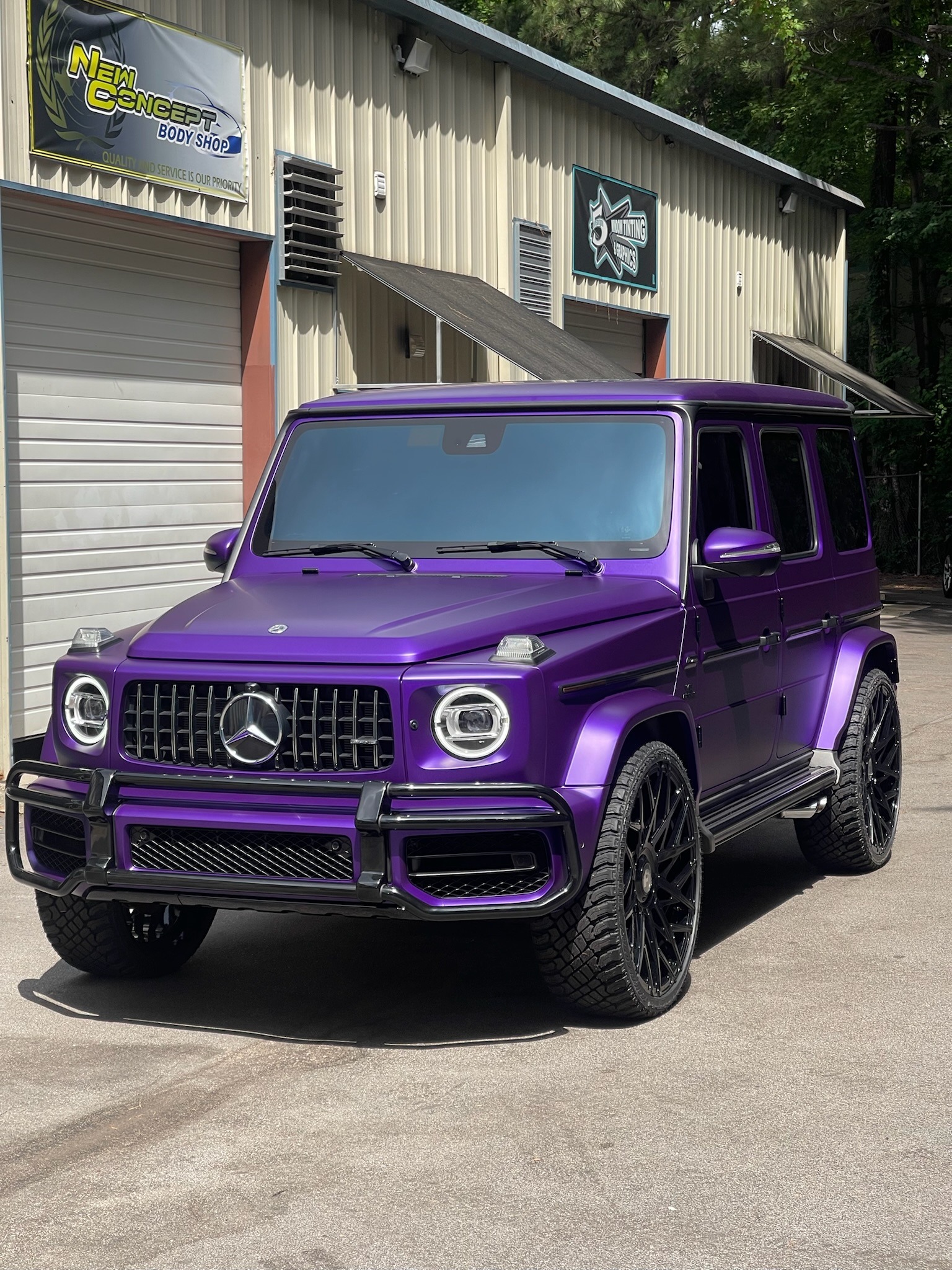 mercedes g-wagon purple vinyl wrap
