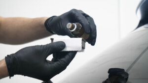 applying ceramic coating to applicator pad